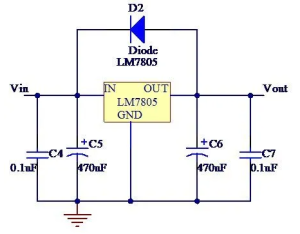 LM7805輸入穩(wěn)壓電路圖